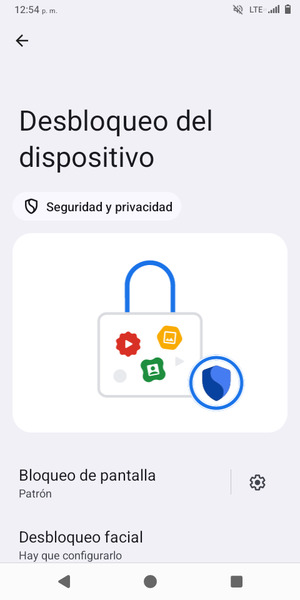 El teléfono ha sido asegurado con un bloqueo de pantalla