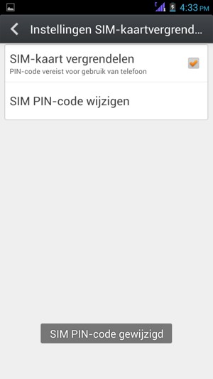 Uw SIM PIN-code is gewijzigd