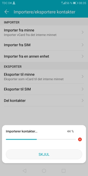 Kontaktene dine blir lagret på din Google-konto og lagret på telefonen din neste gang Google synkroniseres.