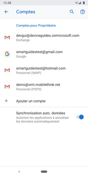 Sélectionnez votre compte Google