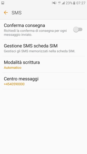 Seleziona Centro mesaggi