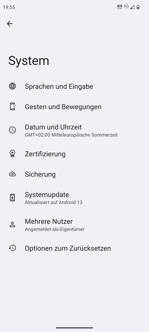 Wählen Sie Systemupdate