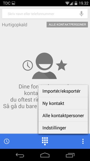 Vælg Importér/exportér