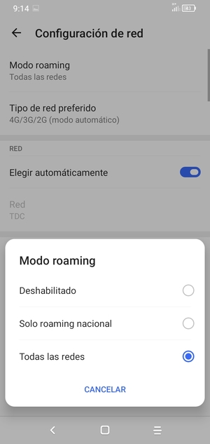 Seleccione la opción deseada