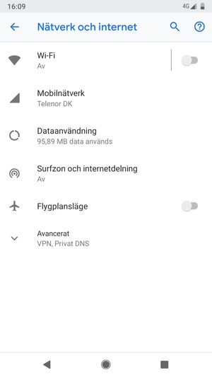 Välj Mobilnätverk