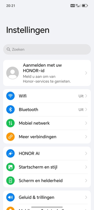 Selecteer Mobiel netwerk