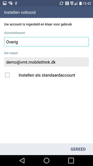 Geef uw account een naam en voer uw naam in. Selecteer GEREED
