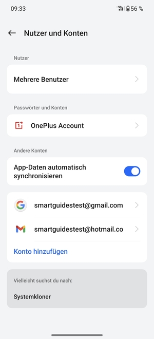 Wählen Sie Ihr Google Konto