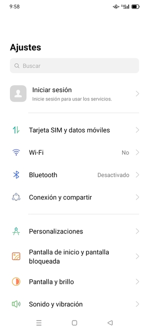 Seleccione Tarjeta SIM y datos móviles