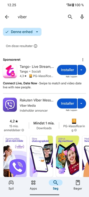 Vælg appen