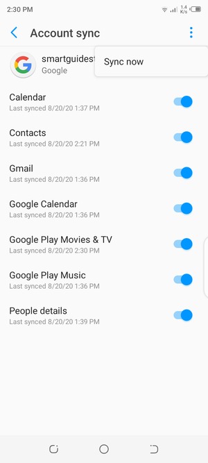 Select Sync now