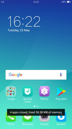 Slide down the top menu