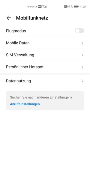 Wählen Sie Mobile Daten