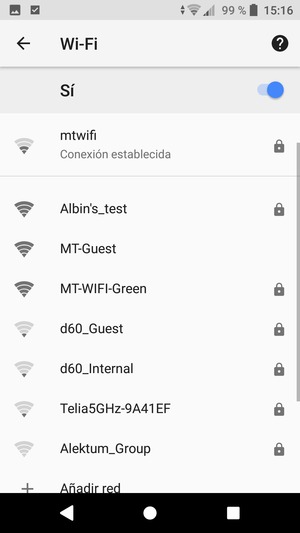 Ahora está conectado a la red Wi-Fi