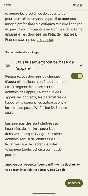Sélectionnez Accepter