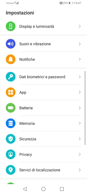 Scorri e seleziona Sicurezza