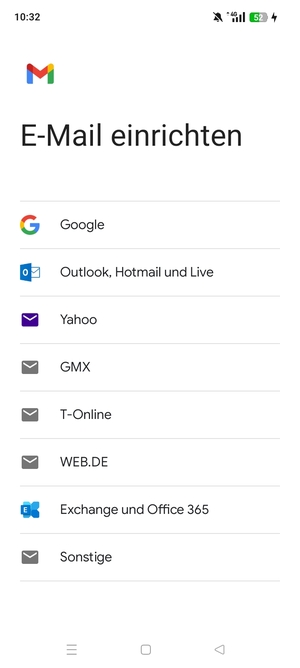 Wählen Sie Google