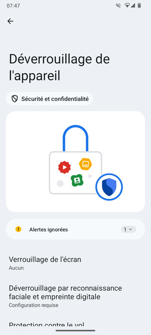 Sélectionnez Verrouillage de l'écran