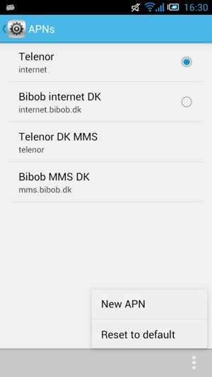 Select New APN
