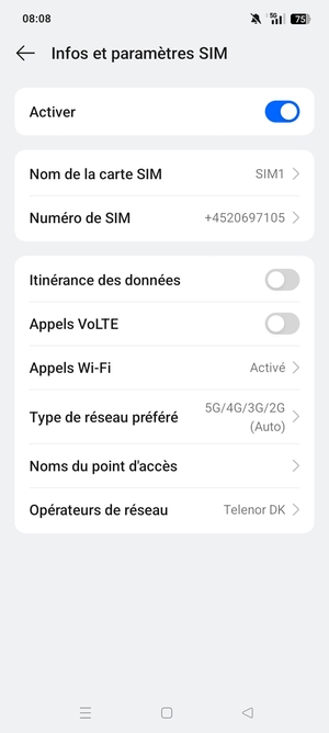 Pour changer de réseau en cas de problèmes de réseau, sélectionnez Opérateurs de réseau