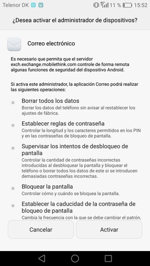Seleccione Activar