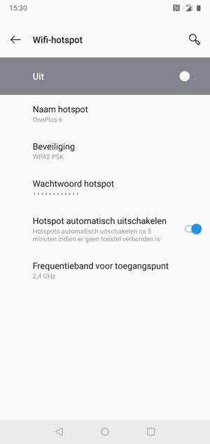 Selecteer Wachtwoord hotspot