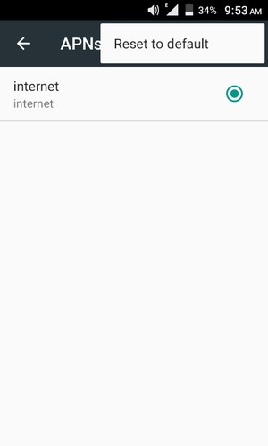 Select Reset to default