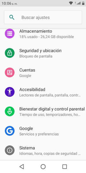 Desplácese y seleccione Sistema
