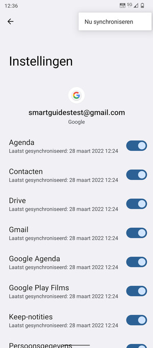 Selecteer Nu synchroniseren