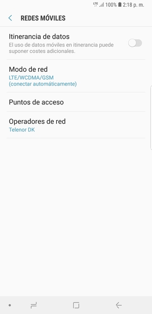 Para cambiar la red en caso de problemas de conectividad, seleccione Operadores de red