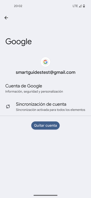 Seleccione Sincronización de cuenta