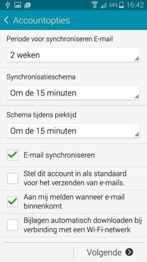 Selecteer Volgende