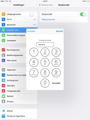 Voer uw Huidige pincode in en selecteer Gereed