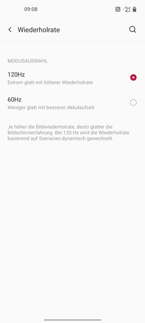 Wählen Sie 60Hz
