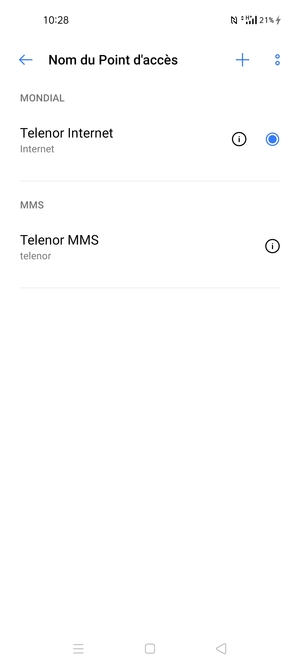 Sélectionnez le bouton du Menu