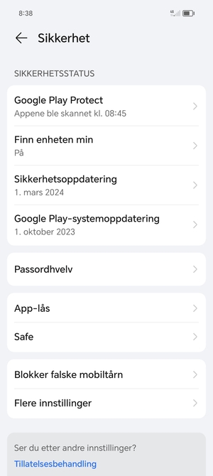 Velg Flere innstillinger