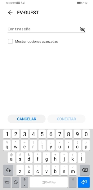 Introduzca la contraseña de Wi-Fi y seleccione CONECTAR
