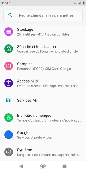 Faites défiler et sélectionnez Sécurité et localisation