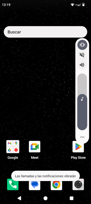 Seleccione Vibración para cambiar el modo de vibración