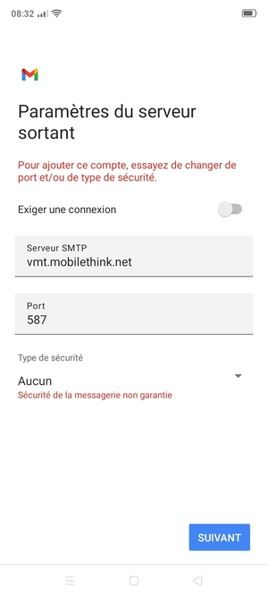 Sélectionnez SUIVANT