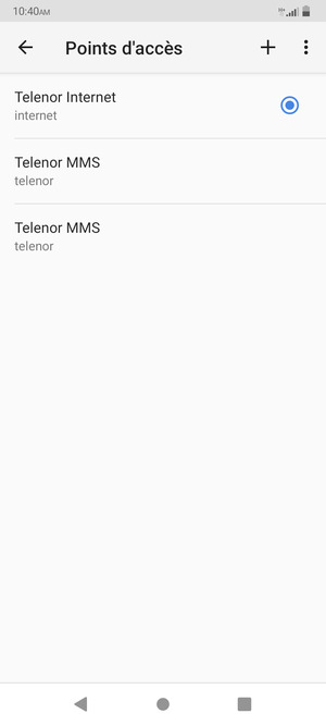 Sélectionnez le bouton du Menu