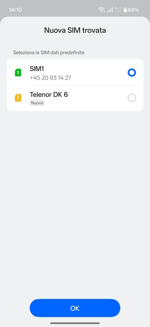 Seleziona la tua opzione preferita e poi OK