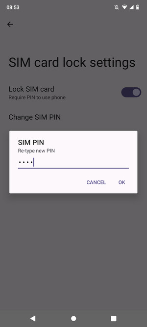 Confirm your new SIM PIN and select OK