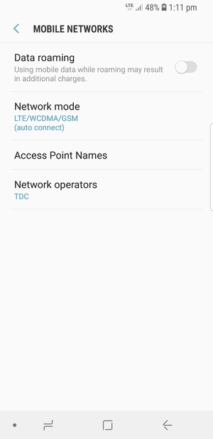 To change network if network problems occur, select Network operators