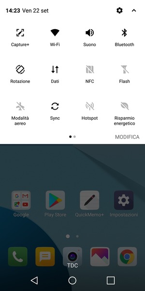 Disattiva Wi-Fi e Bluetooth