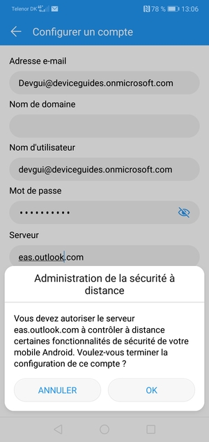 Sélectionnez OK