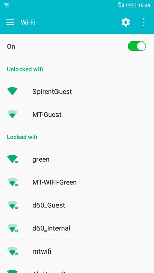 Select the wireless network you want to connect to