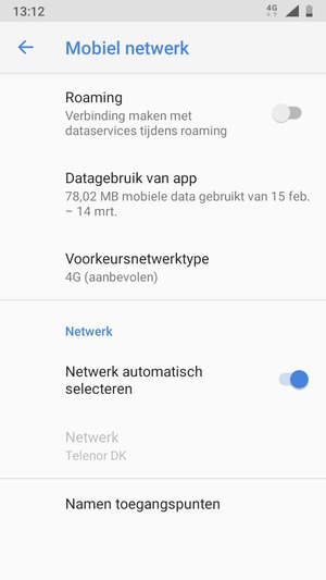 Scroll naar en selecteer Namen toegangspunten