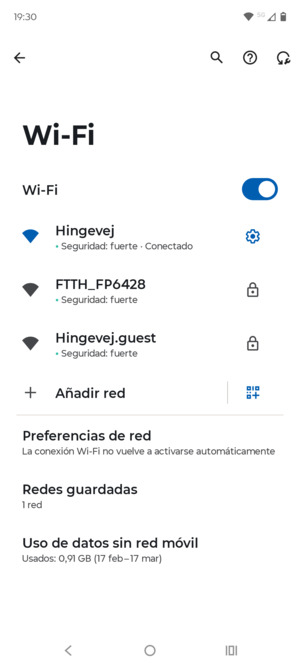 Ahora está conectado a la red Wi-Fi