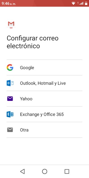 Seleccione Outlook, Hotmail y Live